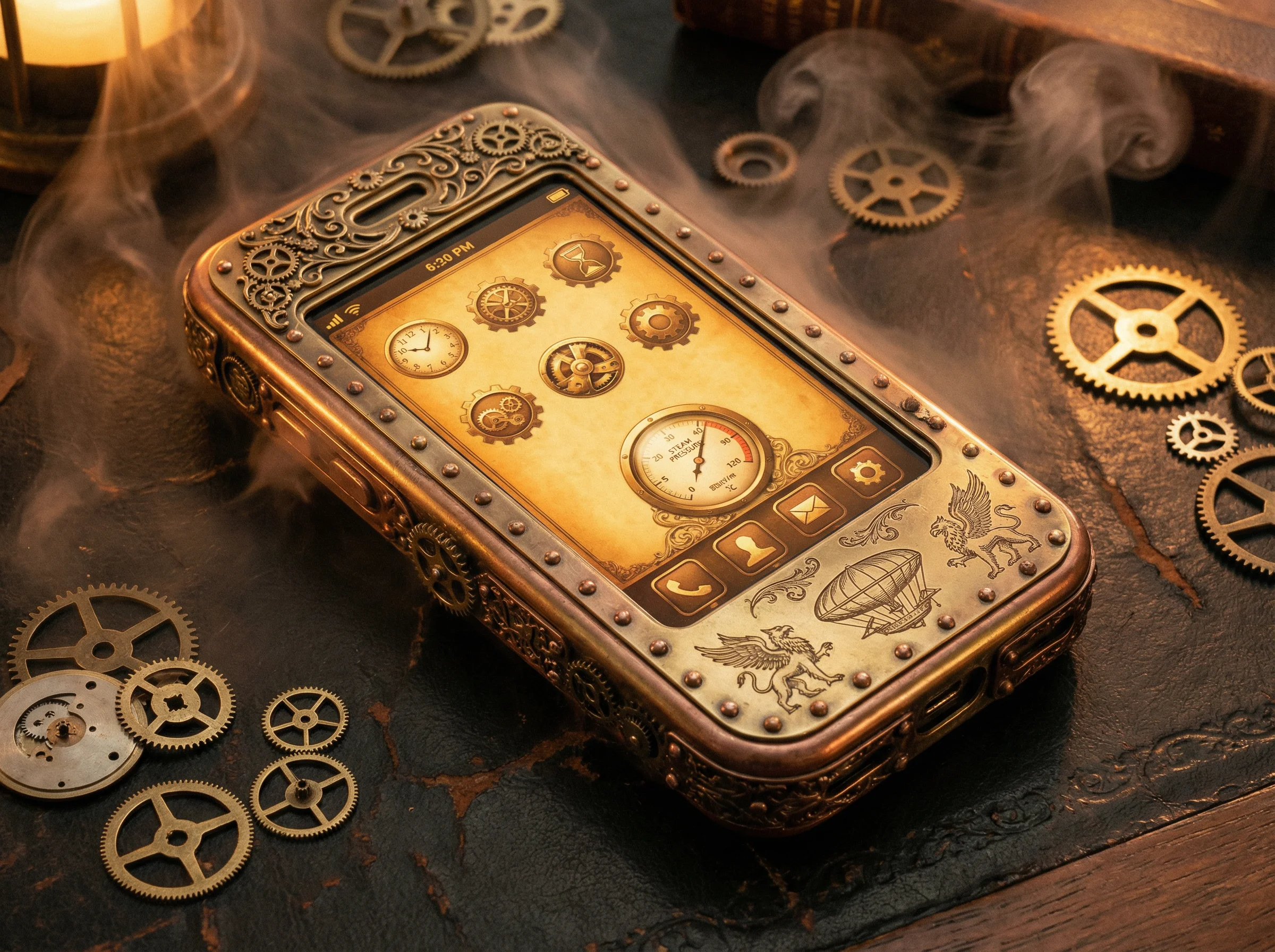 黄铜外壳蒸汽朋克风格移动设备 - 玩物社区 APP下载