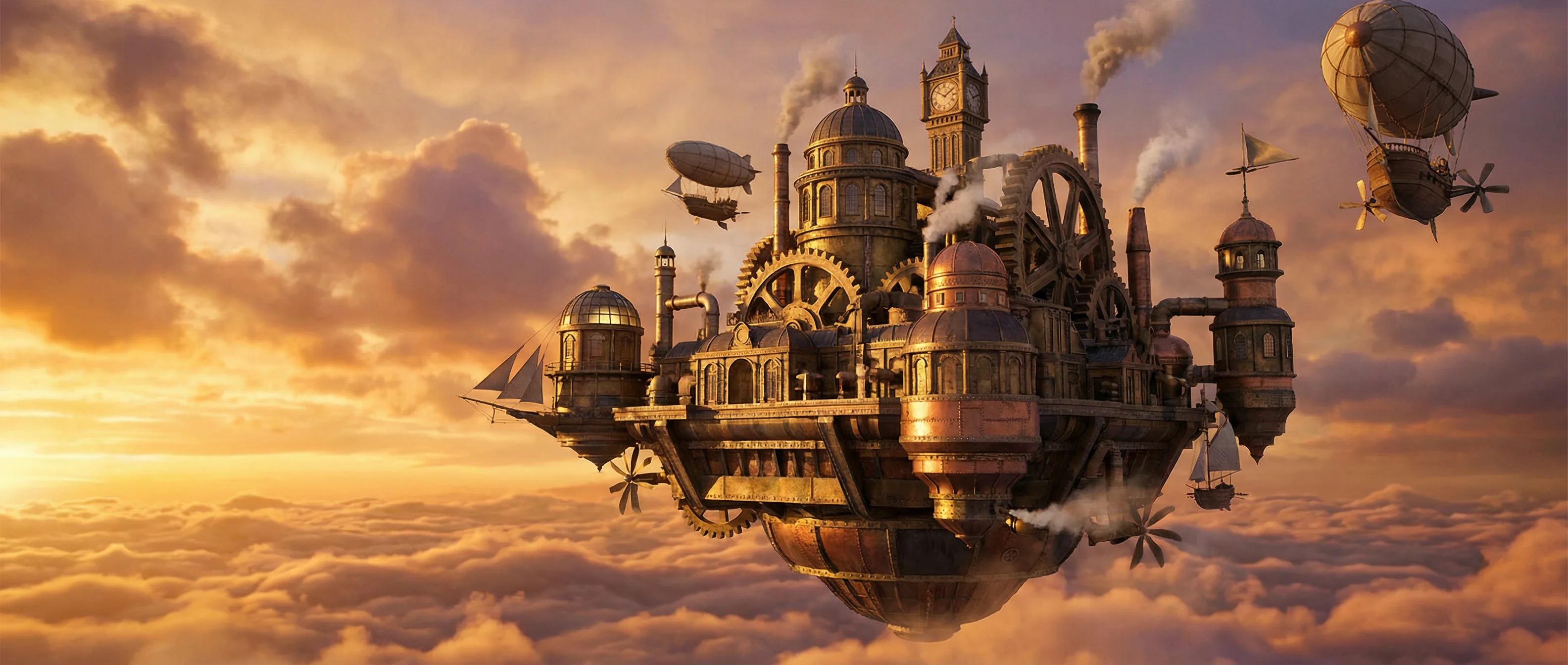 玩物志空中堡垒 - 玩物社区 蒸汽朋克世界全景